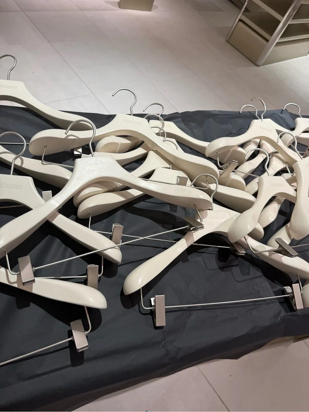 Missoni Cream Wooden Hanger Set 30 - 15 pants and 15 shirt hangers